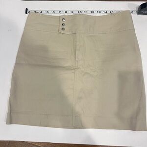 Banana Republic Beige Stretch Mini Skirt with Button Detail